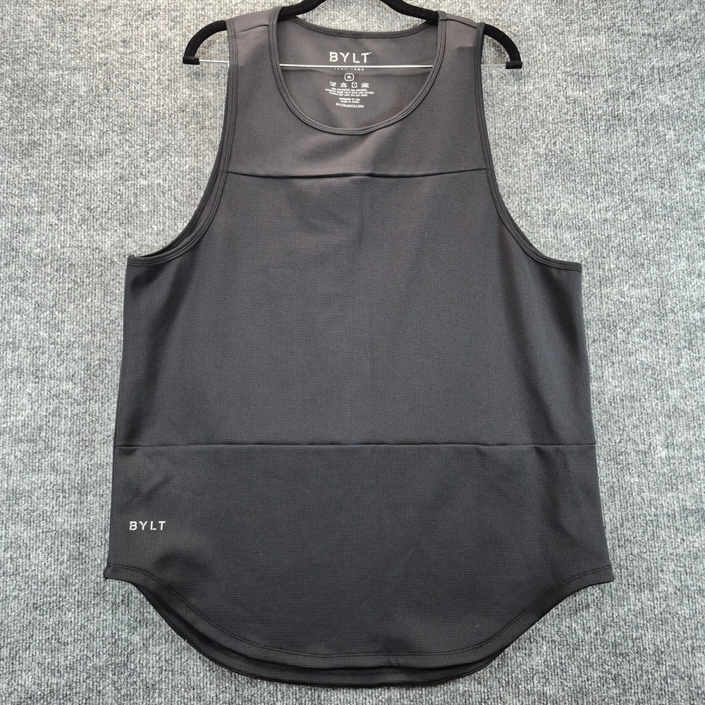 BYLT Tech Tank Athletic Curved Hem XL Black Mens